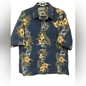 QuikSilver Edition Hawaiian hibiscus Short Sleeve Button down Shirt